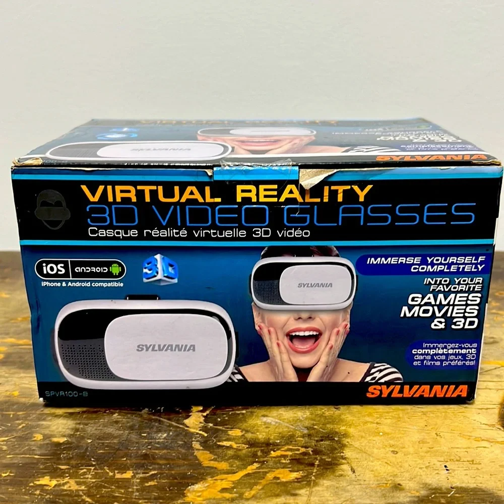 Sylvania Virtual Reality 3-D Video Glasses lOS / Android Compatible New in Box - Picture 1 of 6